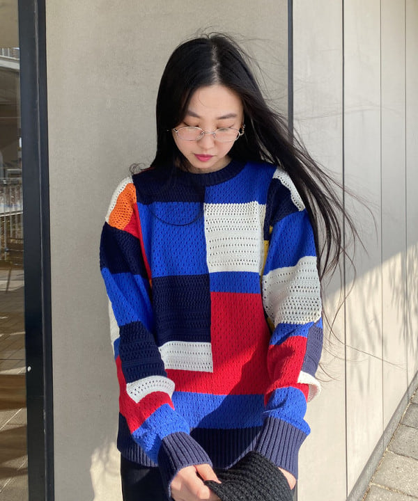 ayaさんの「BEAMS WOMEN｜クレイジークルーネック ニット」を使ったコーディネート