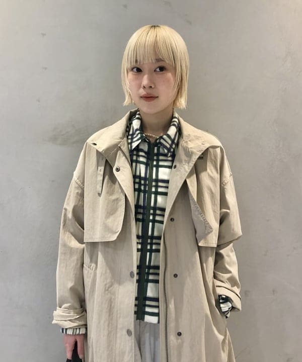 amaさんの「BEAMS WOMEN｜ストラップ スタンドカラー コート」を使ったコーディネート
