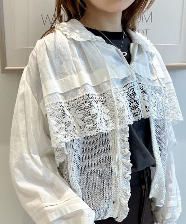 ナツハさんの「BEAMS WOMEN｜ヴィンテージ レース ブラウス」を使ったコーディネート