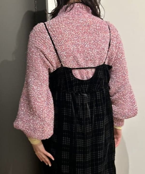 早川 萌子さんの「BEAMS WOMEN｜オパール チェック キャミ ワンピース」を使ったコーディネート