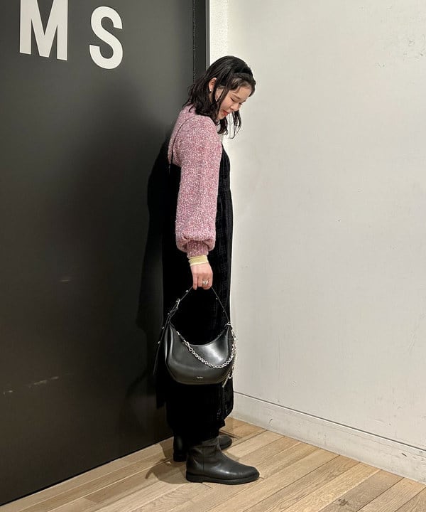 早川 萌子さんの「BEAMS WOMEN｜オパール チェック キャミ ワンピース」を使ったコーディネート