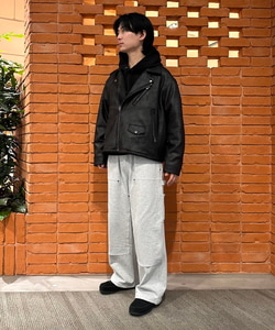 BEAMS（ビームス）フェイクレザー ライダースジャケット