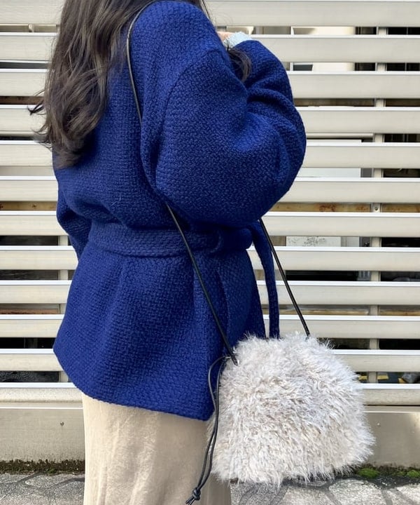 りえさんの「BEAMS WOMEN｜フェイクファー ポーチバッグ」を使ったコーディネート