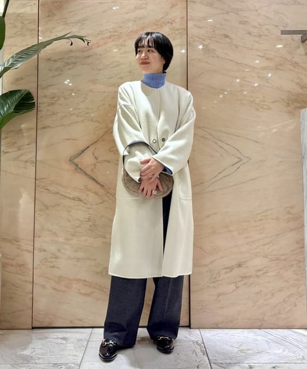 ゆうかさんの「BEAMS WOMEN｜ATON / ウール コットン タックパンツ」を使ったコーディネート