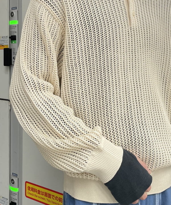 マツミヤさんの「BEAMS WOMEN｜メッシュ ニット ポロシャツ」を使ったコーディネート