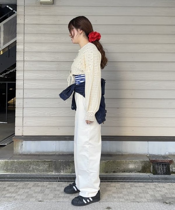 チナツさんの「BEAMS WOMEN｜BEAMS BOY / フライス 1cm ボーダー」を使ったコーディネート