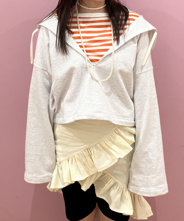 晶さんの「BEAMS WOMEN｜HAVERSACK / ハイゲージ 裏毛 フーデット パーカー」を使ったコーディネート