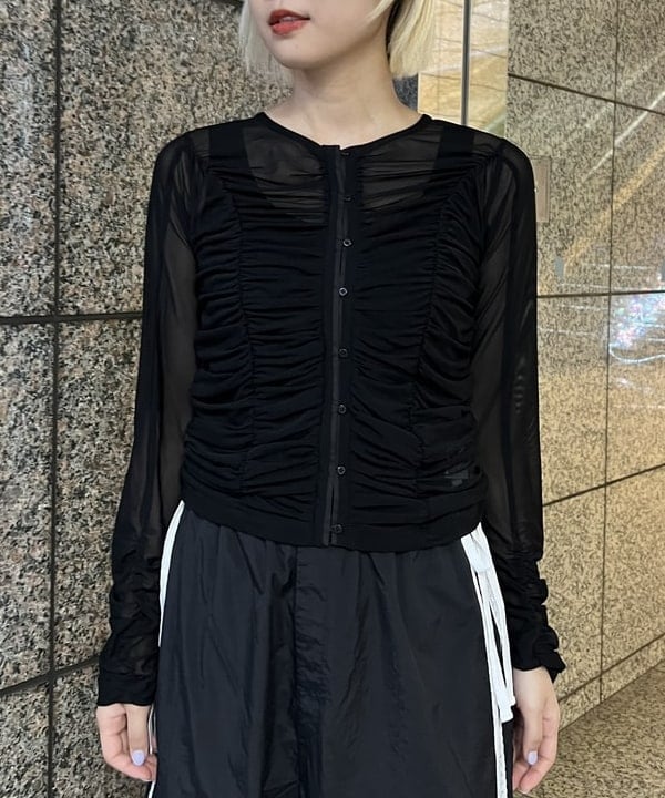 あさひさんの「BEAMS WOMEN｜チュール ギャザー カーディガン」を使ったコーディネート