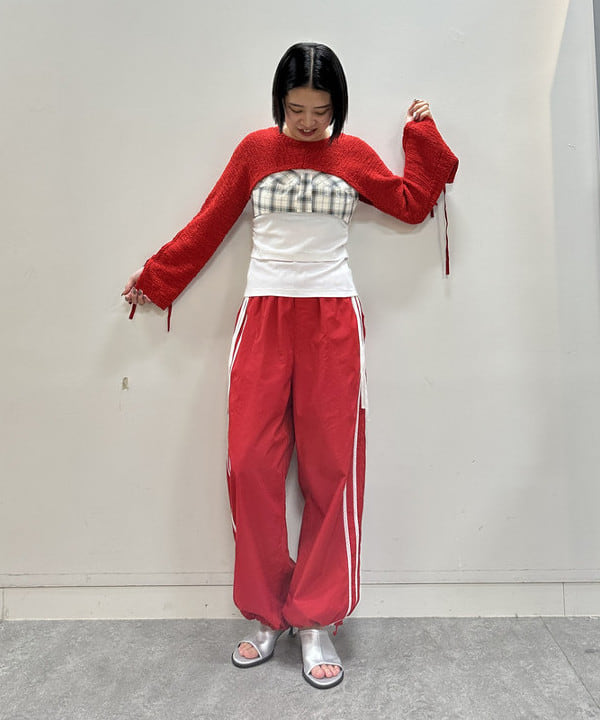 ガキさんの「BEAMS WOMEN｜ラメ MIX リボン アーム ボレロ」を使ったコーディネート