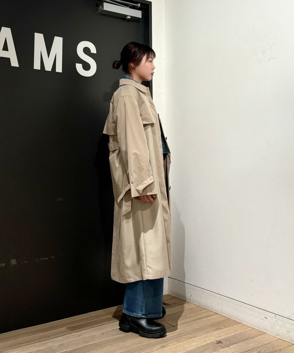 sakuraさんの「BEAMS WOMEN｜ヘリンボーン キリカエ ステンカラー コート」を使ったコーディネート