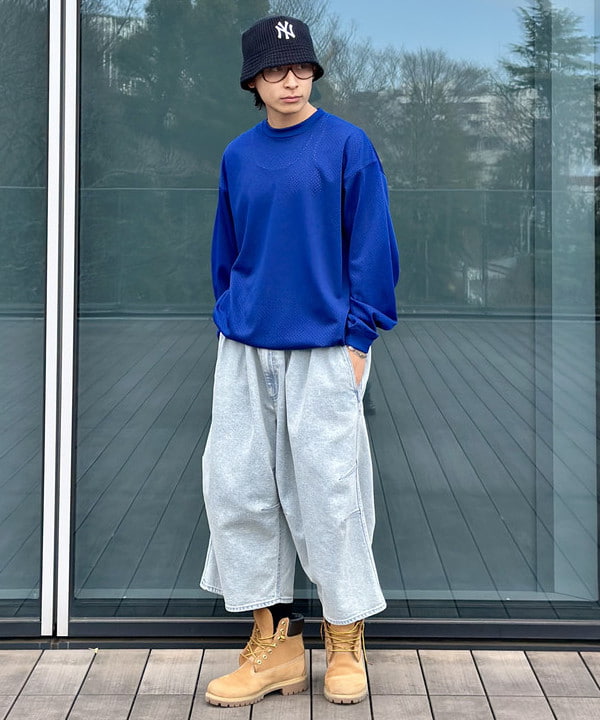 Kellyさんの「BEAMS WOMEN｜クウォーターレングス デニム ウェビングパンツ」を使ったコーディネート