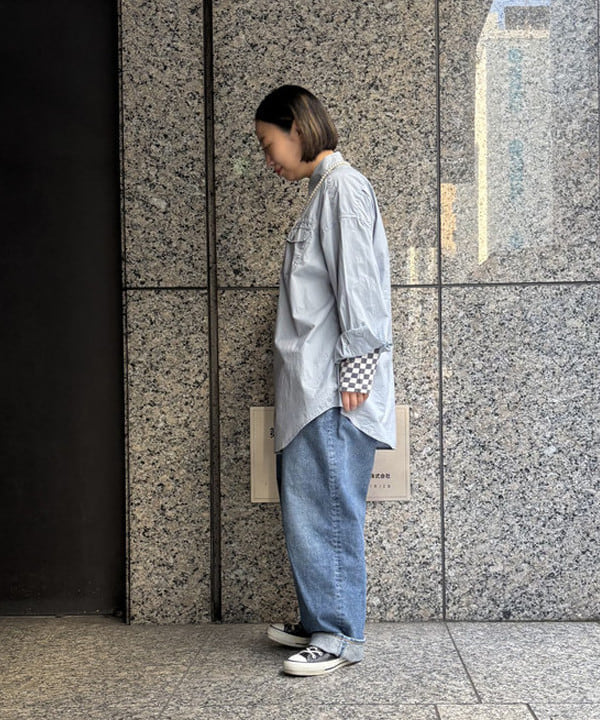 つぼさんの「BEAMS WOMEN｜タイプライター USN ビッグシャツ」を使ったコーディネート