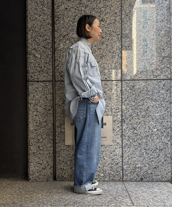 つぼさんの「BEAMS WOMEN｜タイプライター USN ビッグシャツ」を使ったコーディネート