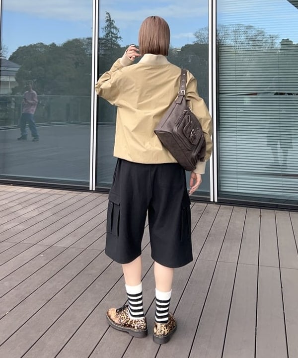 Hazukiさんの「BEAMS WOMEN｜【別注】Champion / スウェット カーゴショーツ」を使ったコーディネート