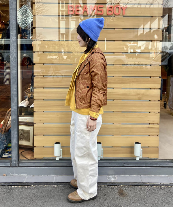 小原 もこさんの「BEAMS WOMEN｜BEAMS BOY / フライス 1cm ボーダー」を使ったコーディネート