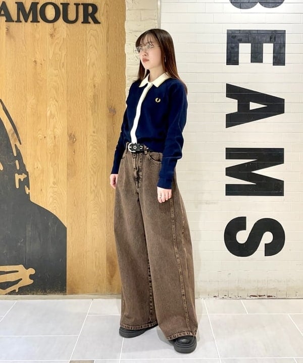 カタヤマ アヤさんの「BEAMS WOMEN｜オーバーダイ デニム パンツ」を使ったコーディネート
