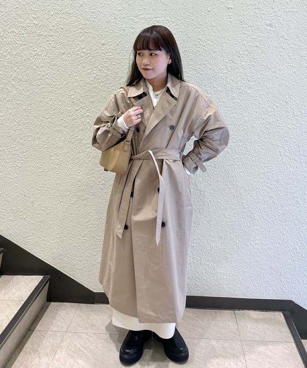 takeさんの「AK+1 / ドルマンスリーブ風 トレンチコート」を使ったコーディネート