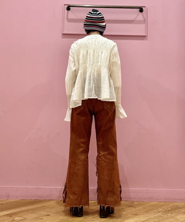 中村 ほのかさんの「BEAMS WOMEN｜シアー シャーリング リボン ブラウス」を使ったコーディネート