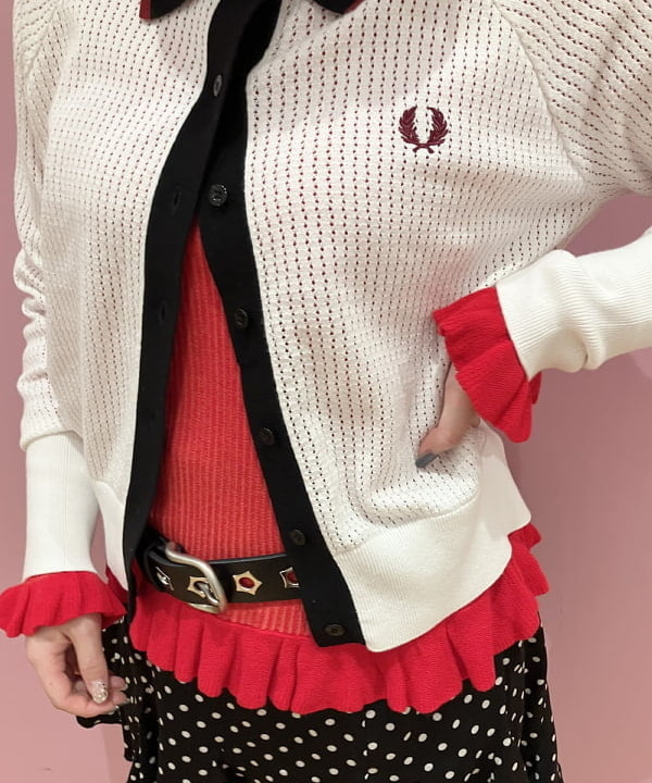 晶さんの「BEAMS WOMEN｜【別注】FRED PERRY / KNITTED CARDIGAN」を使ったコーディネート