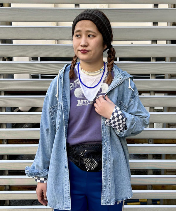 Kyooka Sayakaさんの「BEAMS WOMEN｜シャンブレー フードシャツ」を使ったコーディネート