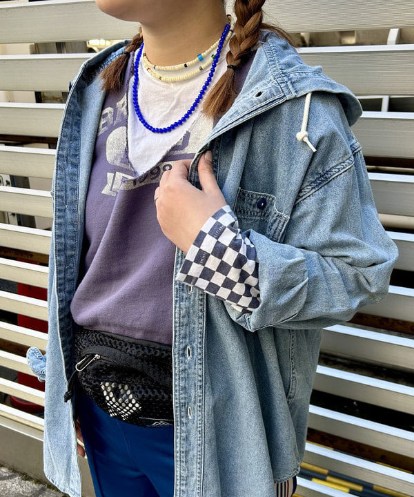 Kyooka Sayakaさんの「BEAMS WOMEN｜シャンブレー フードシャツ」を使ったコーディネート