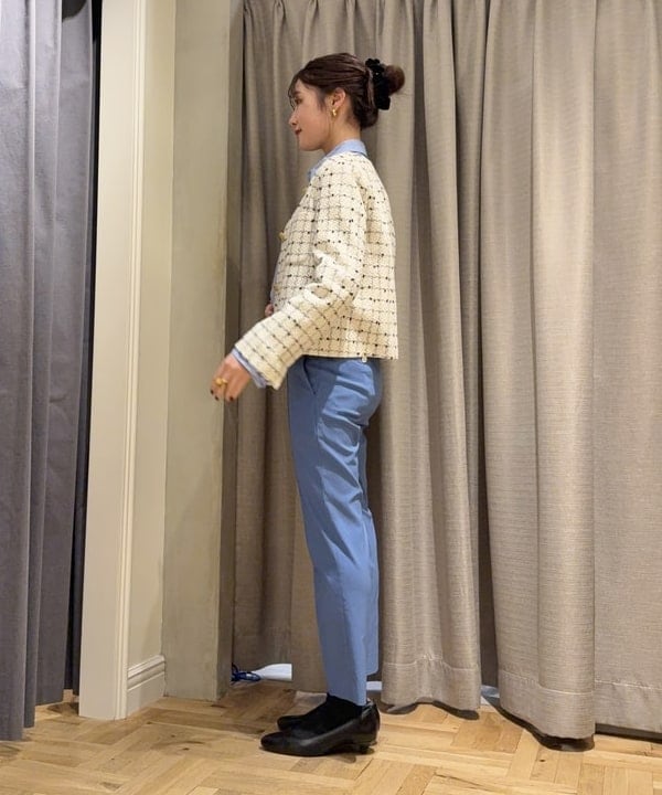 YUIさんの「BEAMS WOMEN｜ツイード ノーカラー ジャケット」を使ったコーディネート