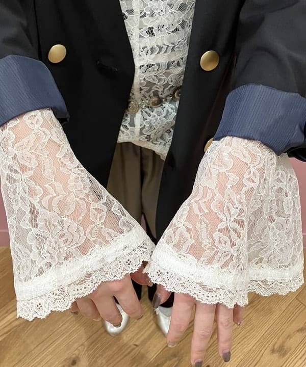 晶さんの「BEAMS WOMEN｜maturely / ダブル ブレステッド ノーカラー チェンジ ボタン ジャケット」を使ったコーディネート