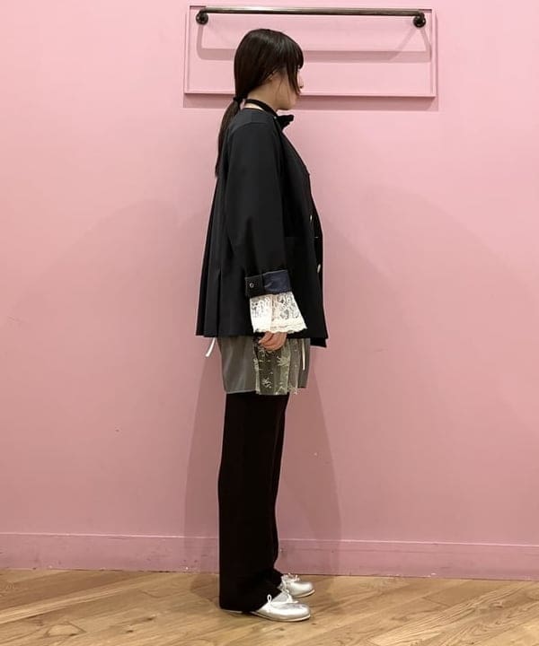 晶さんの「BEAMS WOMEN｜maturely / ダブル ブレステッド ノーカラー チェンジ ボタン ジャケット」を使ったコーディネート