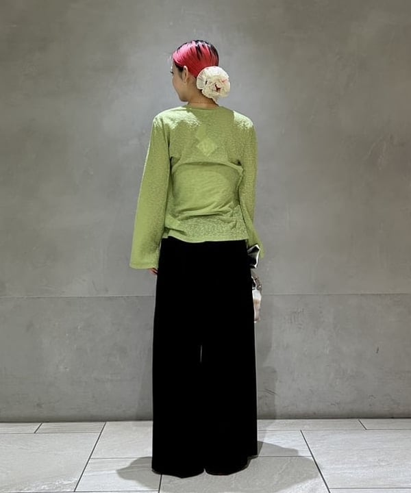 ササキさんの「BEAMS WOMEN｜スリット レース ワイド パンツ」を使ったコーディネート