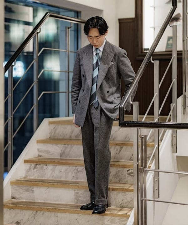 ジョンフォスター フランネル ピンストライプ ビームスエフ スーツ