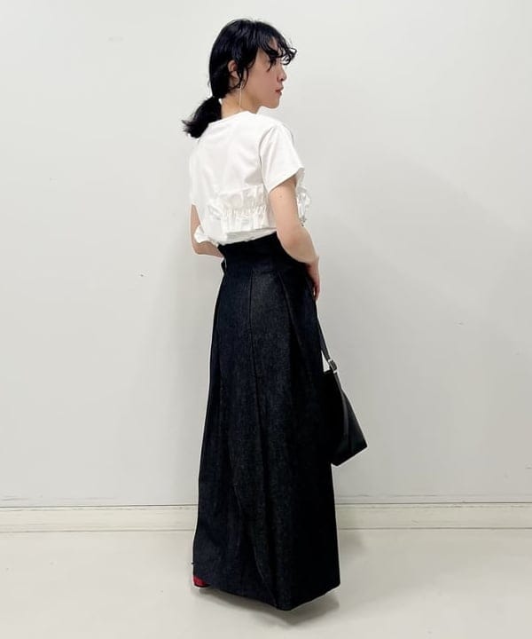 kigoさんの「BEAMS WOMEN｜RBS / ギャザー フリル Tシャツ」を使ったコーディネート
