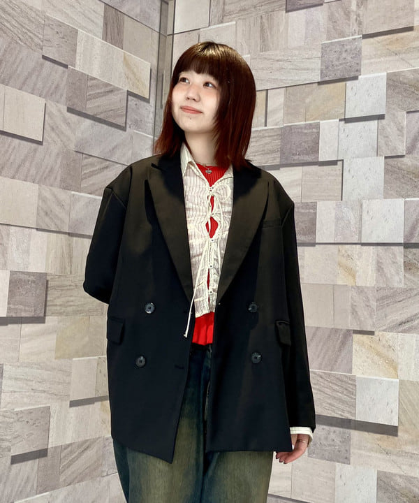 ちかたいらさんの「ストライプ シャーリング ブラウス」を使ったコーディネート