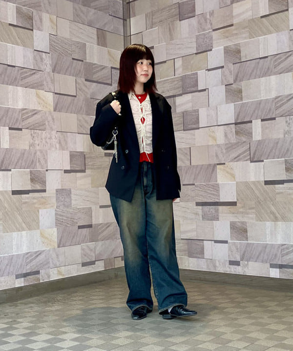 ちかたいらさんの「ストライプ シャーリング ブラウス」を使ったコーディネート