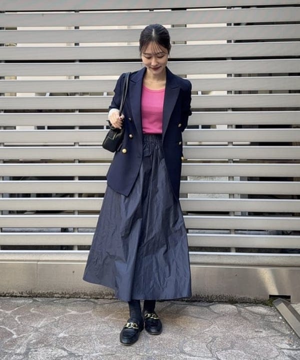 YUIさんの「BEAMS WOMEN｜ドライギャバジン ６ボタン ダブルジャケット」を使ったコーディネート