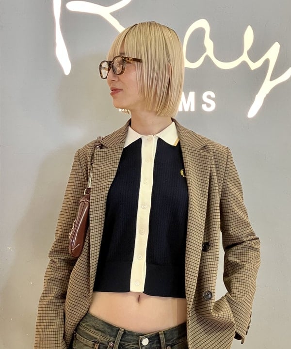 イトウミサキさんの「BEAMS WOMEN｜チェック 4ボタン ダブル ジャケット」を使ったコーディネート
