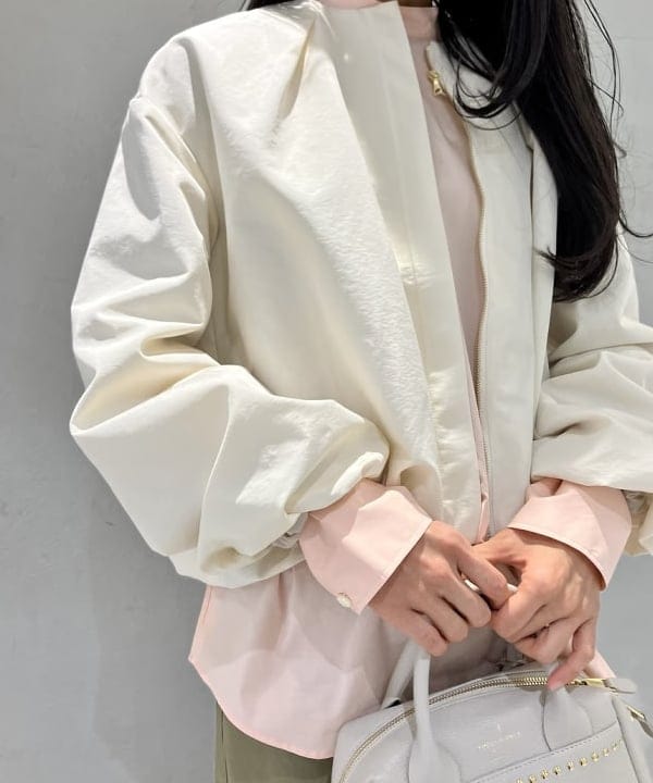 五十峯 さよさんの「BEAMS WOMEN｜コットンナイロン パフブルゾン」を使ったコーディネート