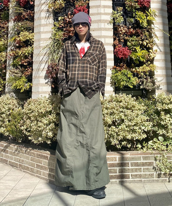はるひむさんの「BEAMS WOMEN｜maturely / レーヨン ブリーチ チェック シャツ」を使ったコーディネート
