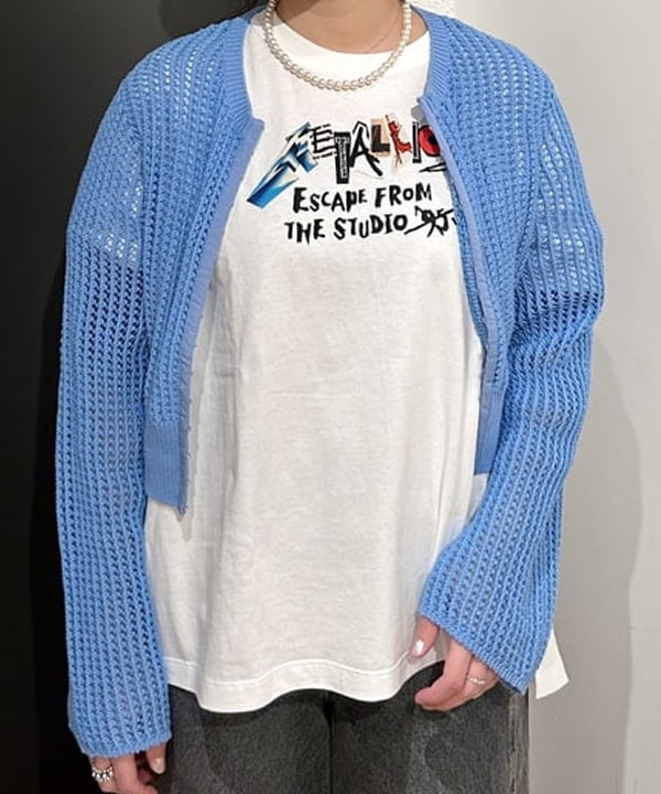 早川 萌子さんの「BEAMS WOMEN｜メッシュフロントホック カーディガン」を使ったコーディネート