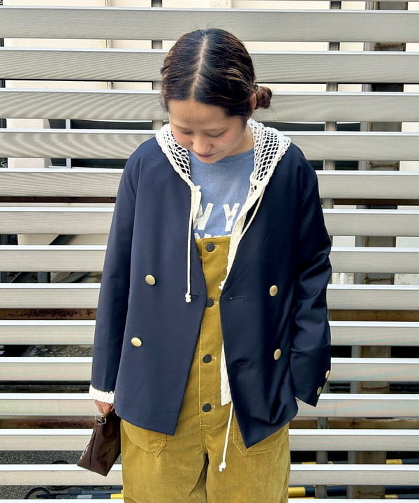 Kyooka Sayakaさんの「BEAMS WOMEN｜maturely / ダブル ブレステッド ノーカラー チェンジ ボタン ジャケット」を使ったコーディネート