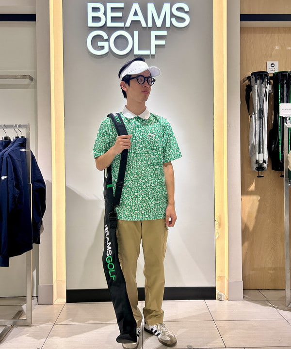 ビームスゴルフ　グレー マーブル模様 スリムフィットパンツ ビームスゴルフ グレー マーブル模様 スリムフィットパンツ