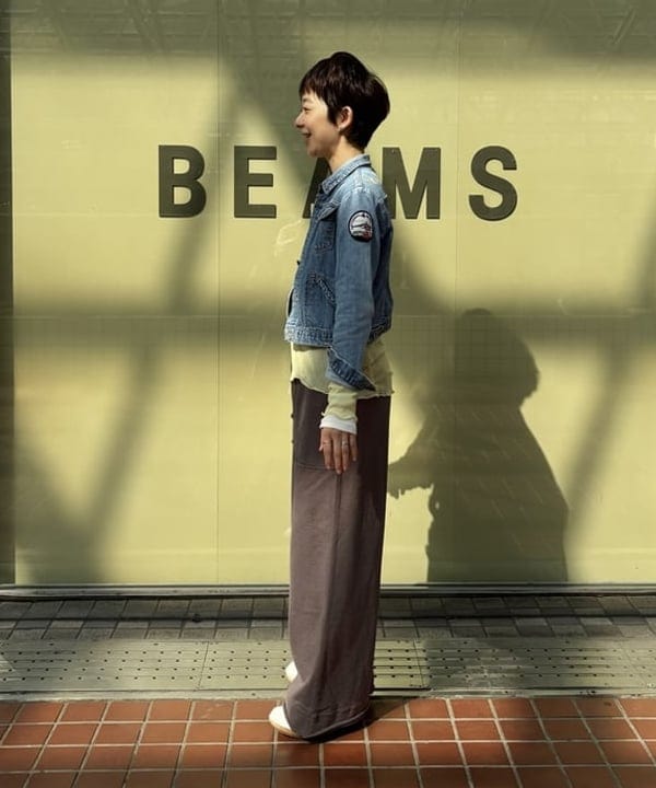 矢野(青木)優香さんの「BEAMS WOMEN｜maturely / シアー シャーリング カーディガン」を使ったコーディネート
