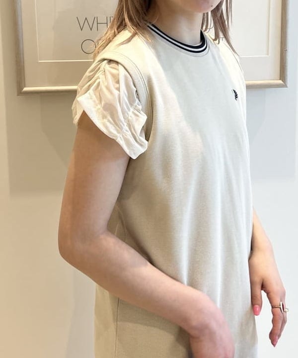 ナカノ アイさんの「BEAMS WOMEN｜シアー シャーリング フレンチスリーブ」を使ったコーディネート