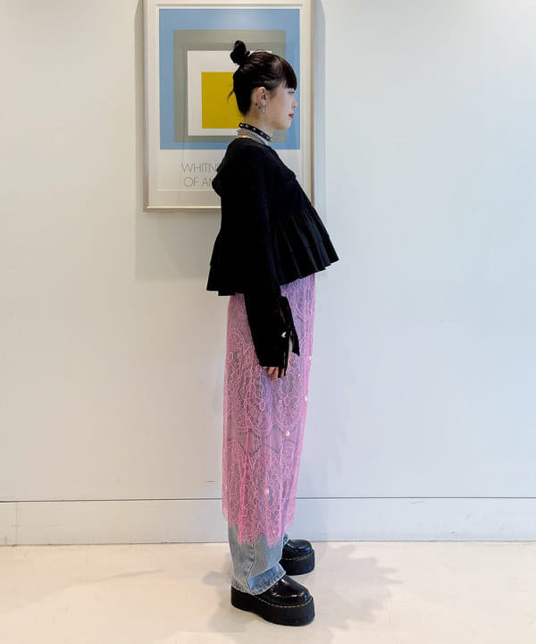 りかちょび/岸本梨佳さんの「BEAMS WOMEN｜ティアード キリカエ クルーネック Tシャツ」を使ったコーディネート