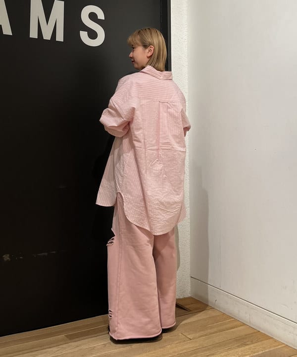 Ito_ririkaさんの「BEAMS WOMEN｜ドビー ストライプ ビッグ ボタンダウン シャツ」を使ったコーディネート