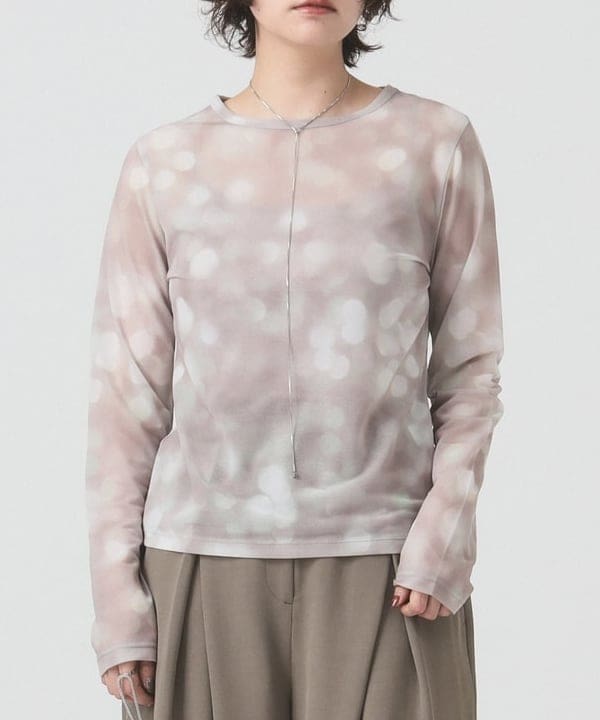 saori KATOさんの「BEAMS WOMEN｜RBS / シアー ドット プリント Tシャツ」を使ったコーディネート