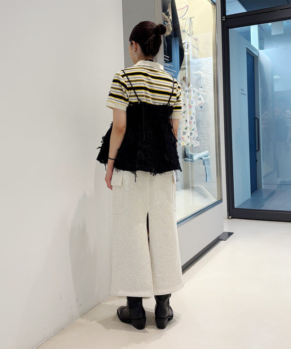 りかちょび/岸本梨佳さんの「BEAMS WOMEN｜フリンジ ジャカード キャミソール」を使ったコーディネート