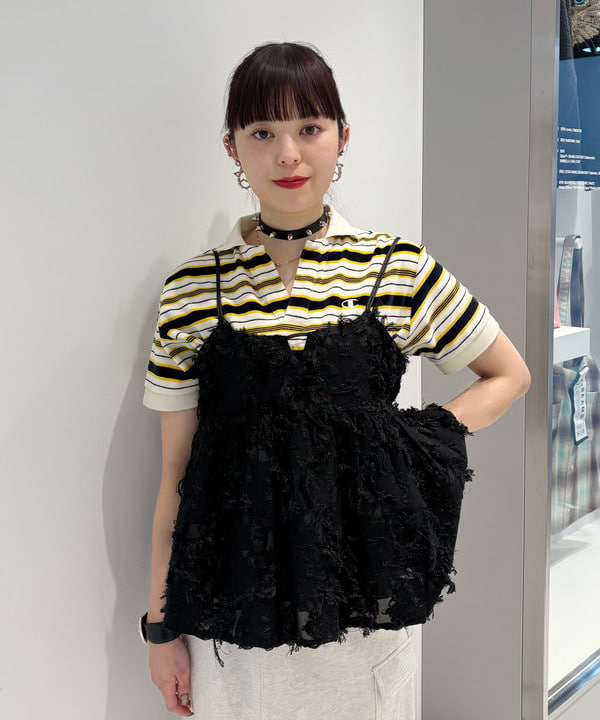 りかちょび/岸本梨佳さんの「BEAMS WOMEN｜フリンジ ジャカード キャミソール」を使ったコーディネート