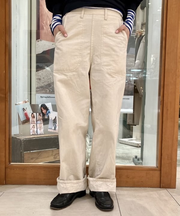 小原 もこさんの「BEAMS WOMEN｜BEAMS BOY / フライス 1cm ボーダー」を使ったコーディネート