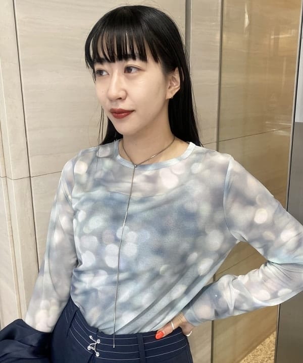 マツド ユメカさんの「BEAMS WOMEN｜RBS / シアー ドット プリント Tシャツ」を使ったコーディネート