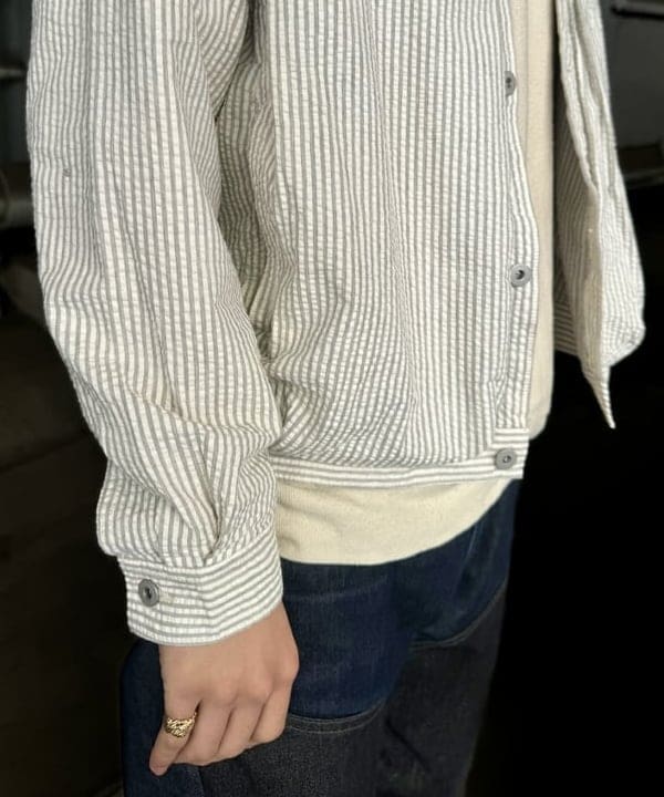川崎 駿希さんの「BEAMS WOMEN｜シアサッカー バルーン Gジャケット」を使ったコーディネート